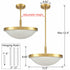 Mid Century Gold Pendant Light with Frosted Glass Shade
